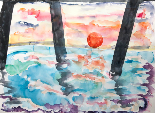 Red Sun Rising Under The Pier