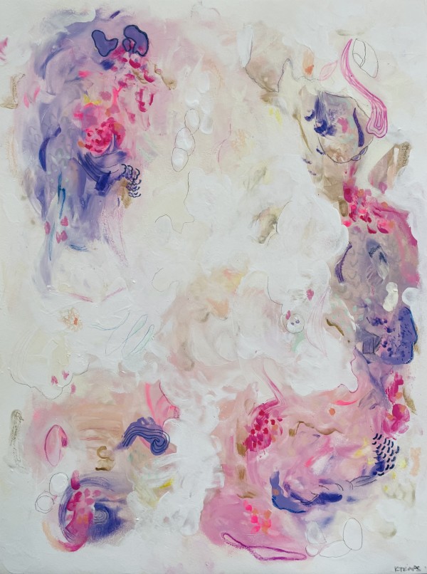 Swirl Series on Paper - Pale Pink 6 by KTRAPS (Katie Rapisardo Griffith)