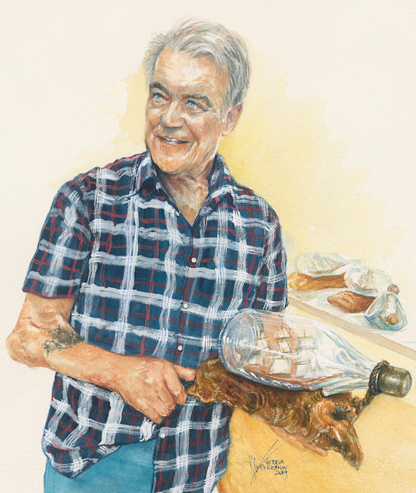 Ship-in-a-Bottle: Portrait of Reg 'Jock' Jobling by Victoria Kitanov