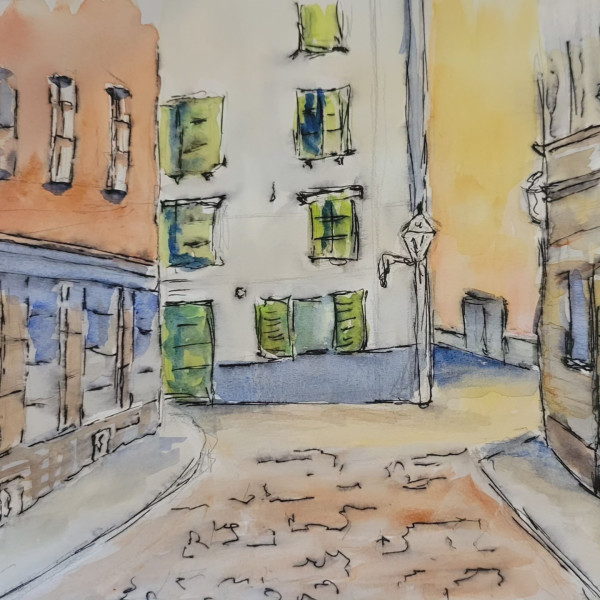 Cobblestone Street by Ann Alexander