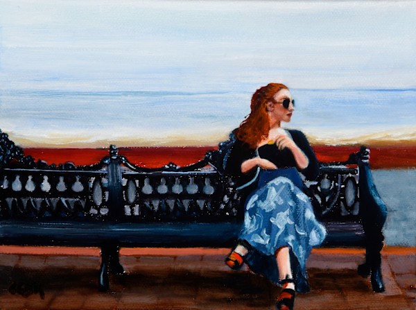 Portrait of a Young Woman at the Beach by Carolyn Kleinberger, Image 1.