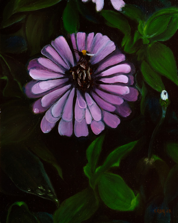 Purple Flower in Greens by Carolyn Kleinberger, Image 3.