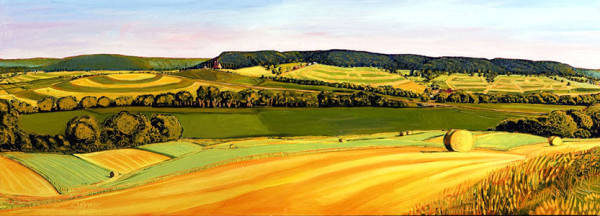 Hillside Hay Bales by Jenny Braig
