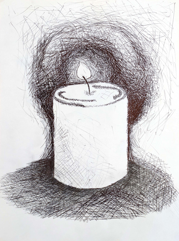 Candle Drawing by Lauren Konz