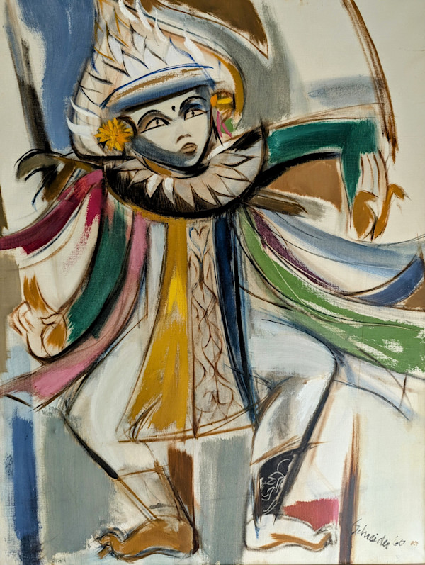 Baris Dancer, Bali, Indonesia by Helen A Schreider