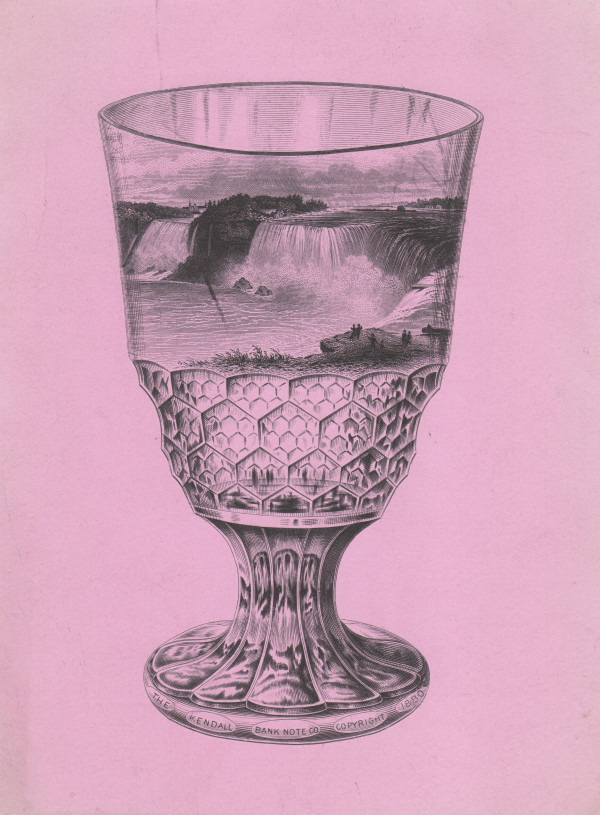 Niagara Falls Goblet by The Kendall Bank Note Co.