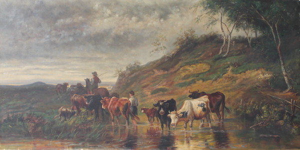 Paysage avec Troupeau (Landscape with Herd) by after Emile  van Marcke de Lumen