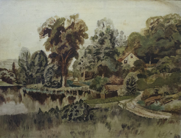 Pond Scene with Geese by Arthur B. Davies