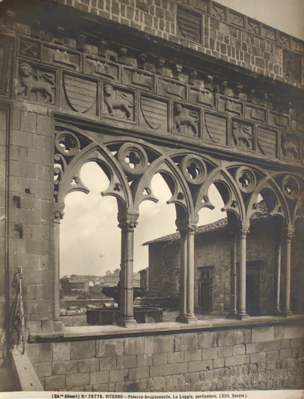 No. 28778. VITERBO - Palazzo Arcivescovile. La Loggia, particolare. by Fratelli Alinari