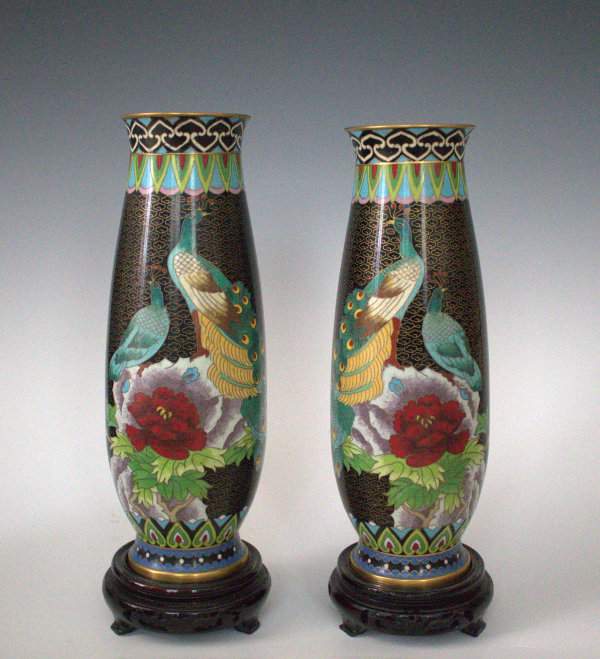Pair of Cloisonne Vases by Unknown, China