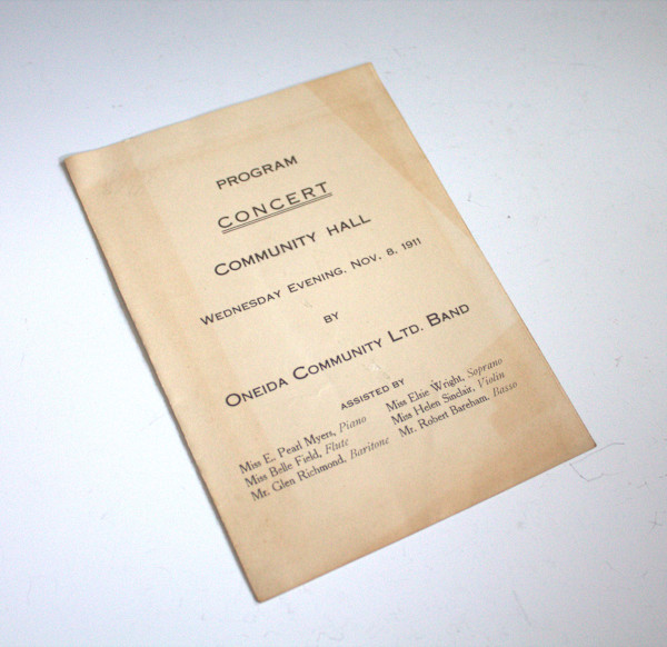 Concert Program by Oneida Community, Ltd., Image 1.