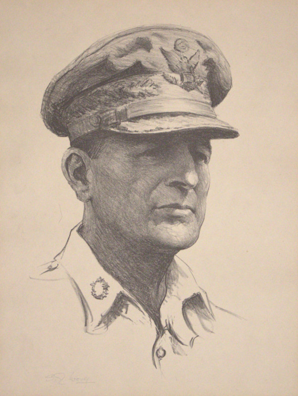 Portrait of General Douglas A. MacArthur by Samuel Johnson Woolf, Image 1.