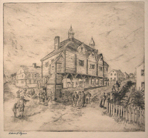 Boston's First Town House, 1657 by Edwin Swift Clymer