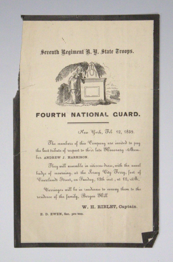 Funeral Notice by New York National Guard