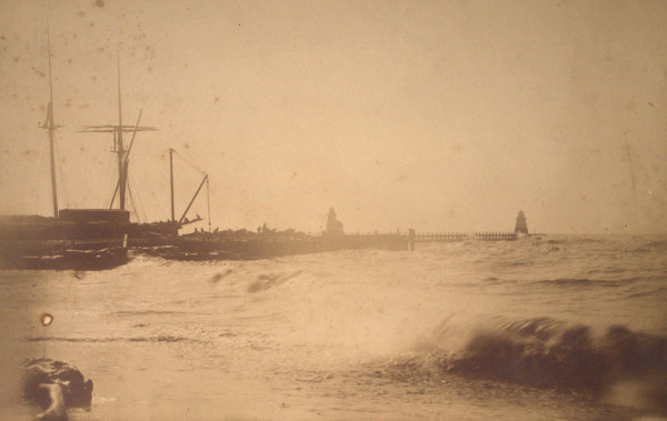 Building the West Pierhead, Cleveland by James Fitzallen Ryder