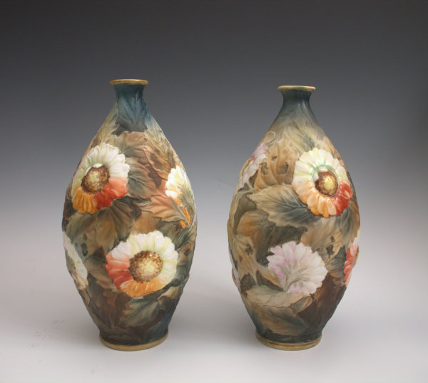 Pair of Blown-out Vases by Nippon
