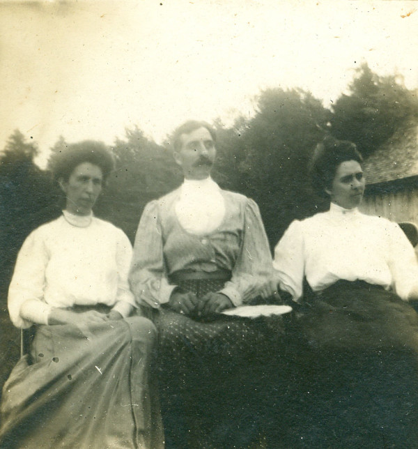 Two Women and a Man in Women's Clothing by Unknown, United States