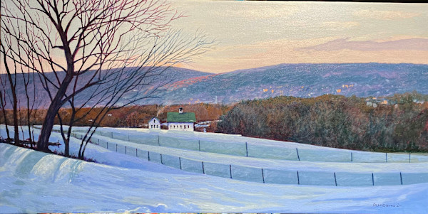Farm Fields Above the Town beneath a Frosted Sky by Douglas H Caves Sr