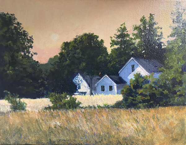 Study Of Houses At Dusk by Douglas H Caves Sr