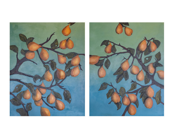 'Pears' diptych by Carol M Ross