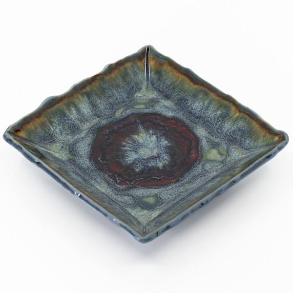 24081  4.75" Square Beveled Dish by Sandy Miller