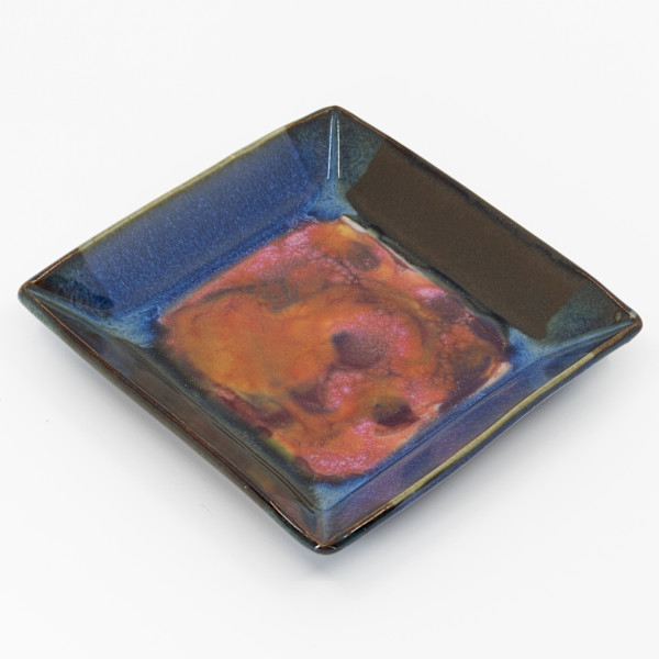 24083  4.5" Square Beveled Dish by Sandy Miller
