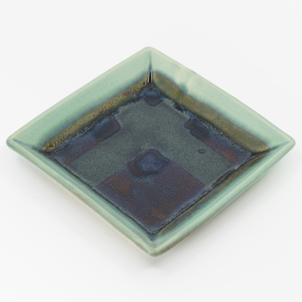 24085  4.5" Square Beveled Dish by Sandy Miller