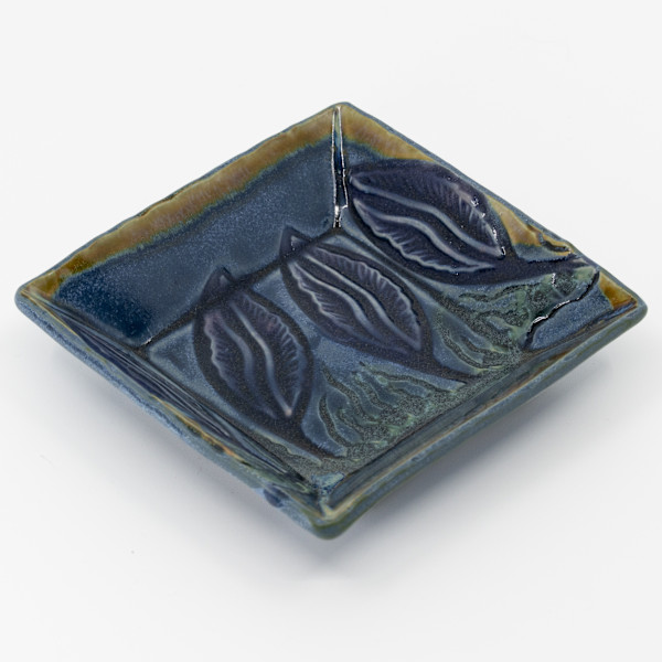 24090  3.75" Square Beveled Dish by Sandy Miller