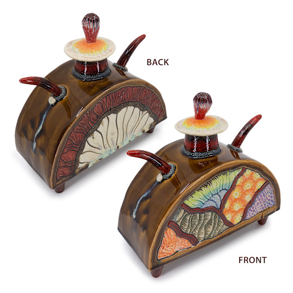 25008 Sculptural Lidded Vessel by Sandy Miller