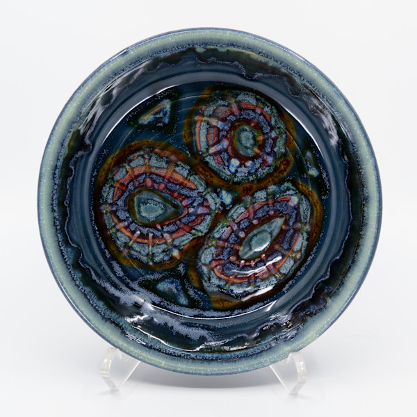 25031 Blue Round Bowl by Sandy Miller