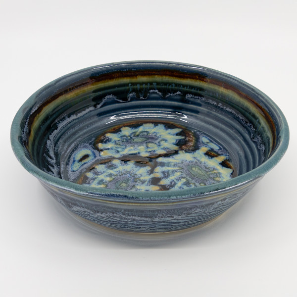 25032 Blue Round Bowl by Sandy Miller