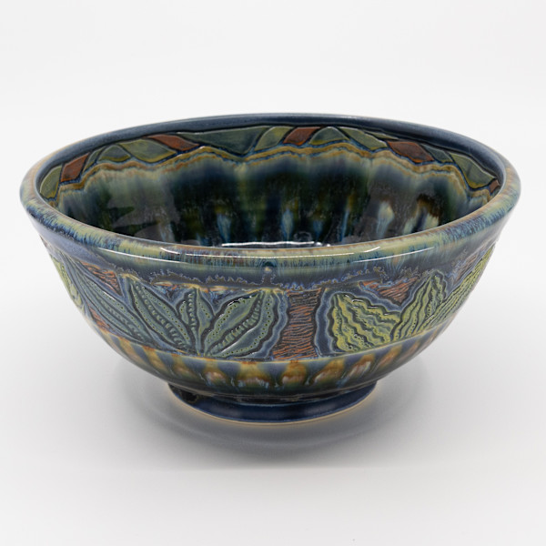 25033 - Blue Round Bowl by Sandy Miller