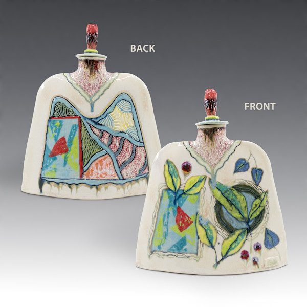 25006 Slim Lidded Vessel by Sandy Miller