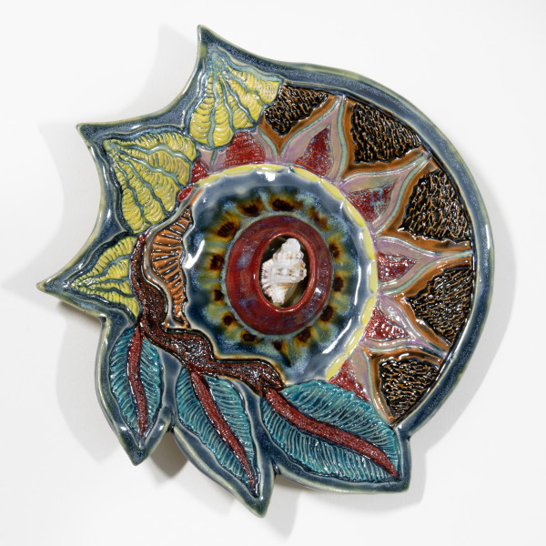 Blades and Coral - Wall Disc by Sandy Miller