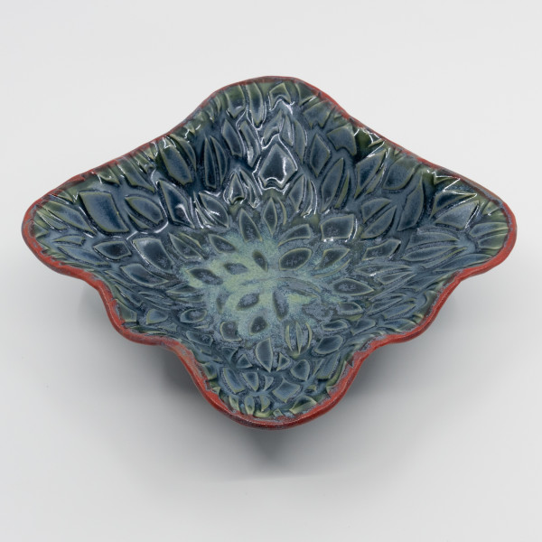 Blue Leaf Bowl by Sandy Miller