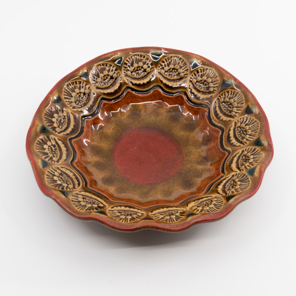 Tri-footed Round Dish by Sandy Miller