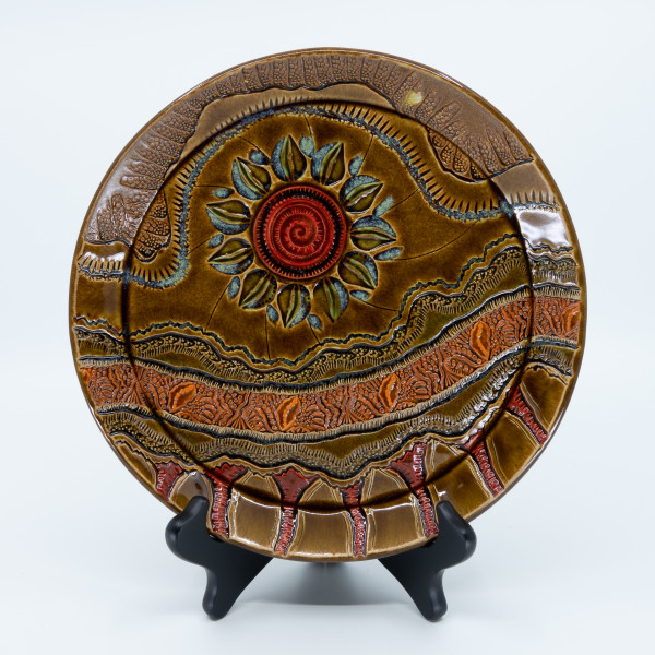 8.5" Round Beveled Plate by Sandy Miller