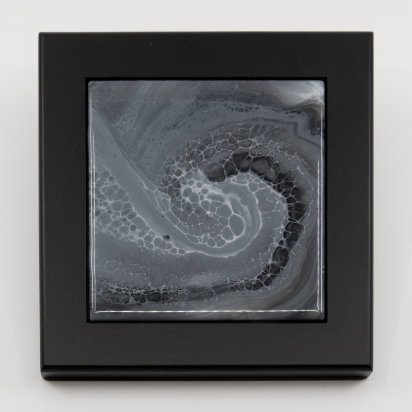 Fluid Art 6" Black Framed Tile by Sandy Miller