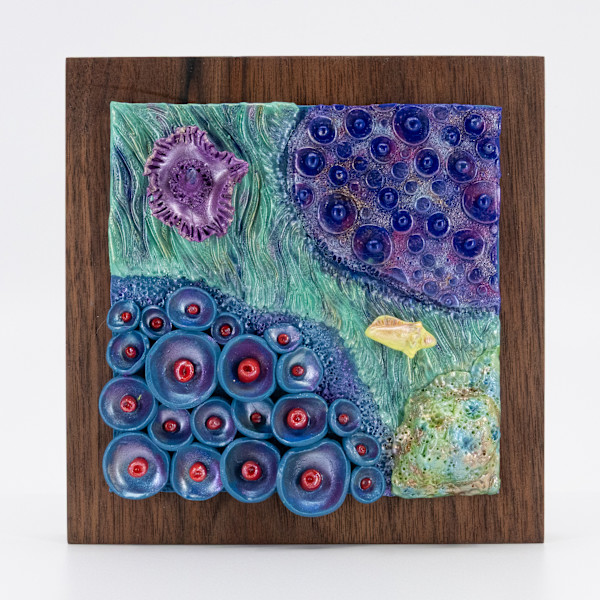 25001  Coral and Shell - Polymer Clay Wall Art by Sandy Miller
