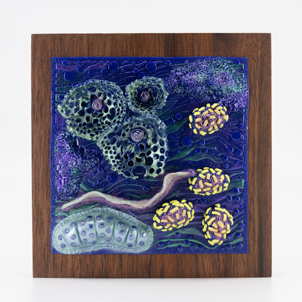 25000  Eel in the Coral - Polymer Clay Wall Art by Sandy Miller