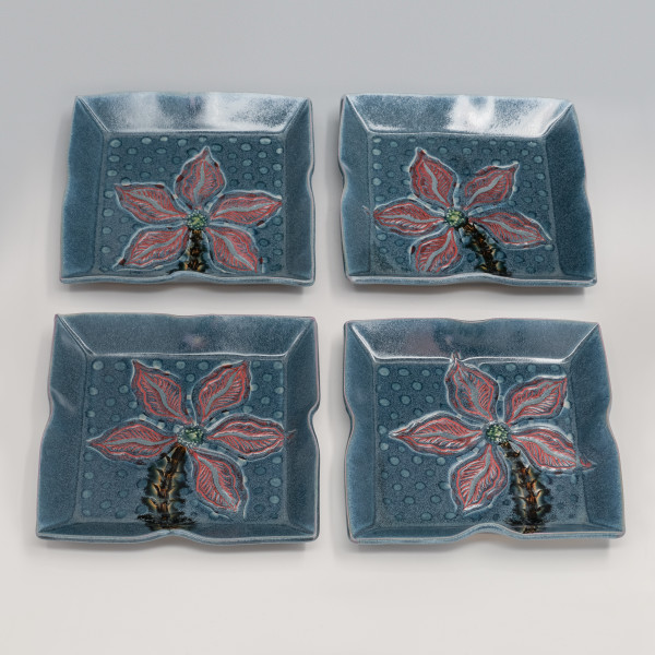 6" Square Beveled Plates (4 sold individually) by Sandy Miller