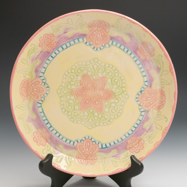 21068 - 8.5" Round Beveled Plate by Sandy Miller