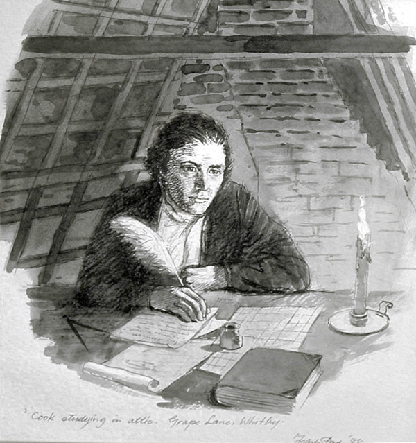 Cook Studying in AttiC Grape Lane, Whitby by Frank PASH