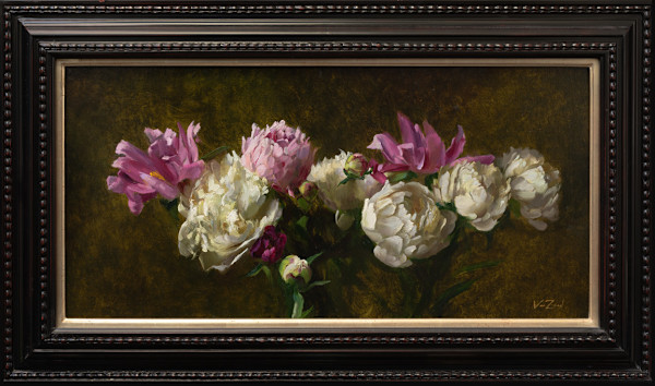 Garden Peonies - Framed by Michael Van Zeyl