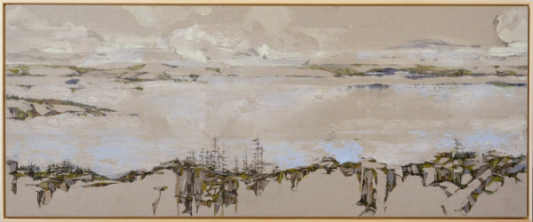 Tom Brown's Pond,  Panorama, 6 of 8, (VERSO) by Barbara Houston