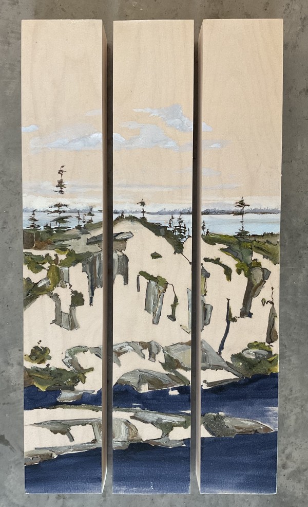 Inland Pond, triptych by Barbara Houston