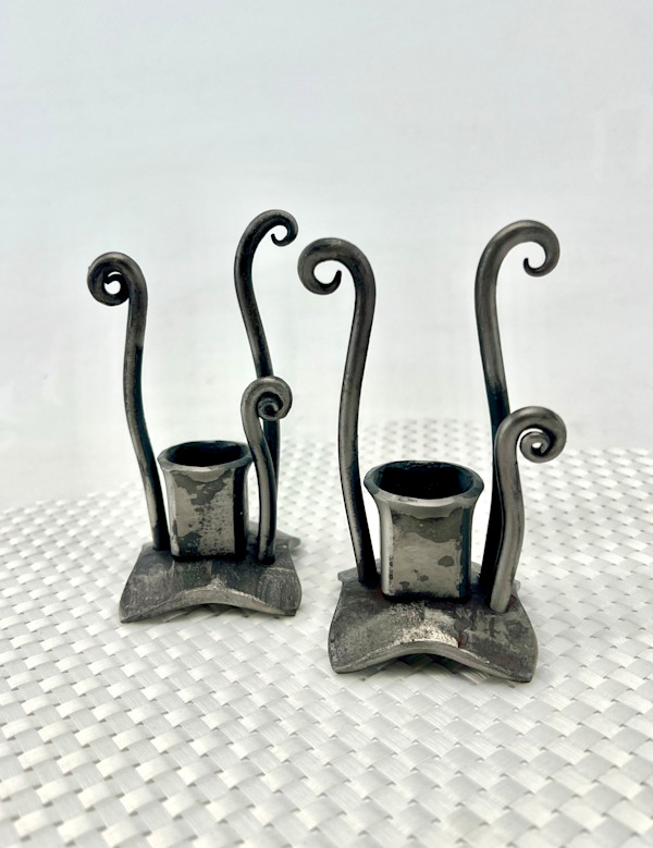 Fiddlehead Candle Holders, set of 2 by Susan Madacsi, Image 1.