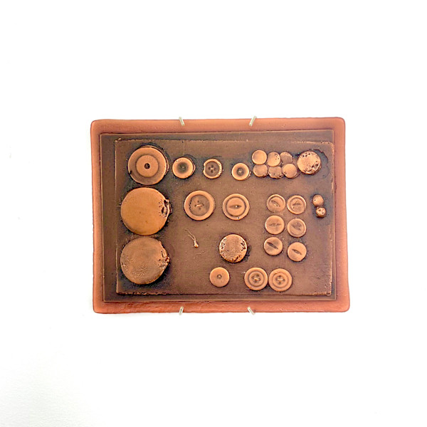 Button Card I, Terra Cotta by Susan Madacsi