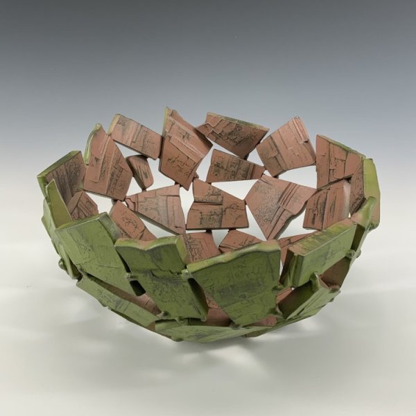 Sego And Sage Geode Vessel by Susan Madacsi