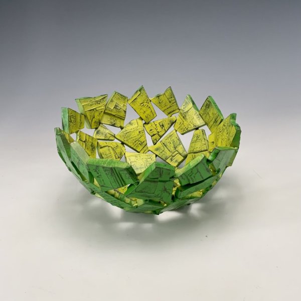 Lemon Lime Geode Vessel by Susan Madacsi